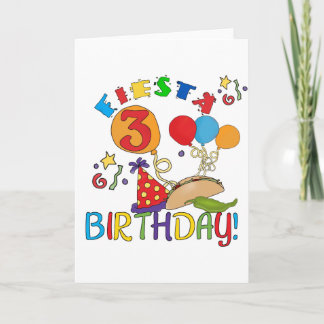 Tarjeta Fiesta 3er cumpleaños camisetas y regalos