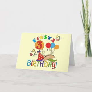 Tarjeta Fiesta 3er cumpleaños camisetas y regalos
