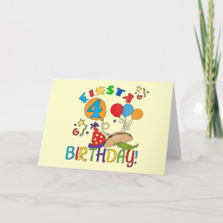 Tarjeta Fiesta 4ª camisetas de cumpleaños y regalos