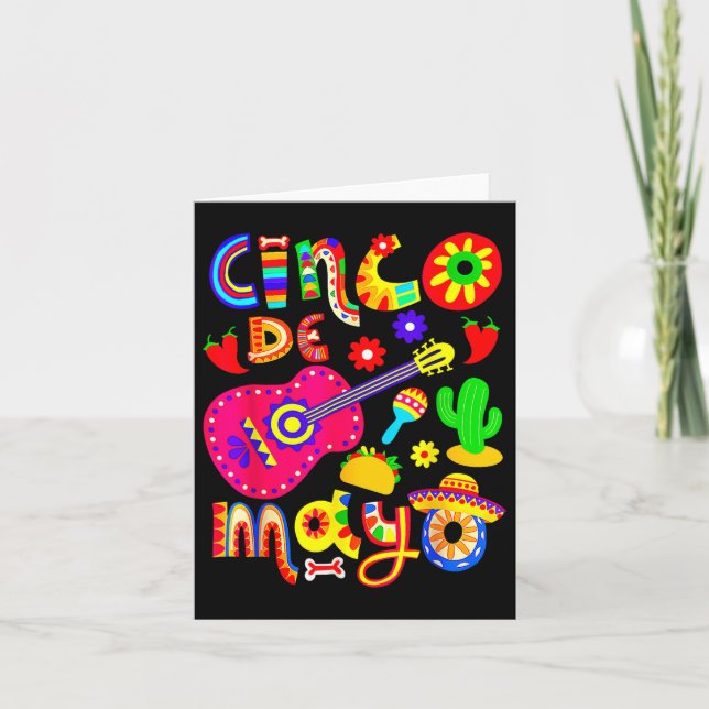 Tarjeta Fiesta 5 De Mayo Hombres Chicas (Anverso)
