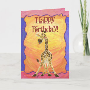 Tarjeta Fiesta Animal Giraffe