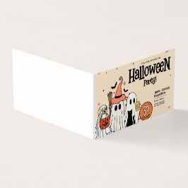 Tarjeta Fiesta Anual de Tallado de Calabazas de Halloween 