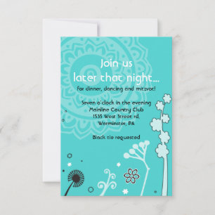 Tarjeta Fiesta Bat Mitzvah BOLD & BAUTIFUL FLORAL