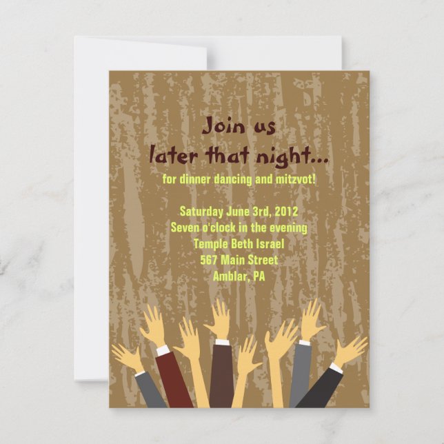 Tarjeta Fiesta Bat Mitzvah de la Casa de Baile, Cá (Anverso)