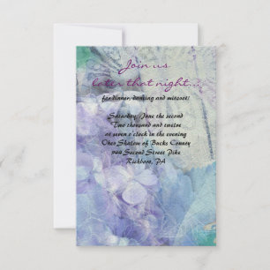 Tarjeta Fiesta BLUE HYDRANGEA & DRAGONFLY Bat Mitz