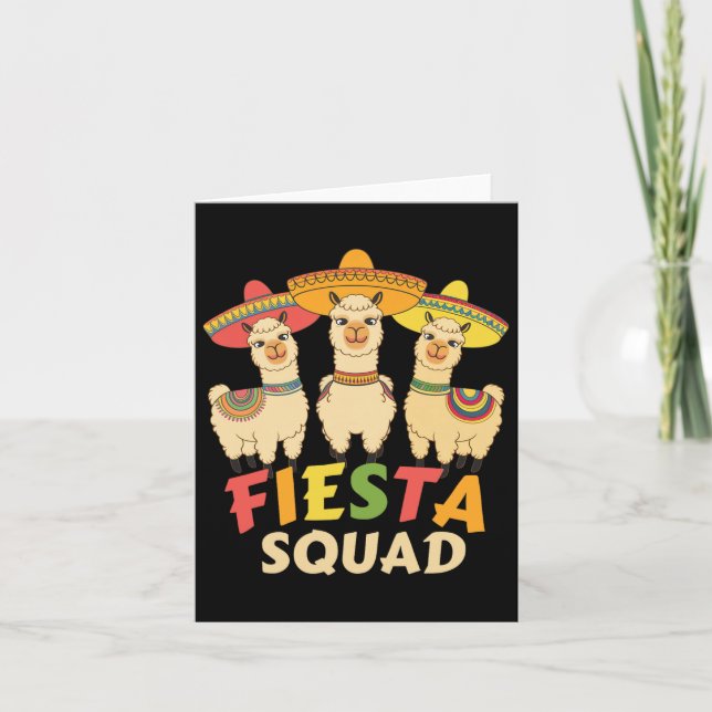 Tarjeta Fiesta Cinco De Mayo Llama Fiesta Mexi (Anverso)