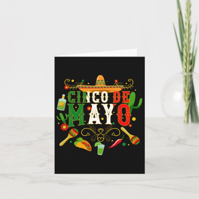 Tarjeta Fiesta Cinco De Mayo T Camisetas Taco (Anverso)