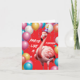 Tarjeta Fiesta como flamenco - Cumpleaños divertido y fest