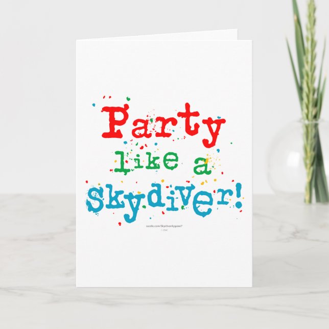 Tarjeta ¡Fiesta como un SKYDIVER! (Anverso)
