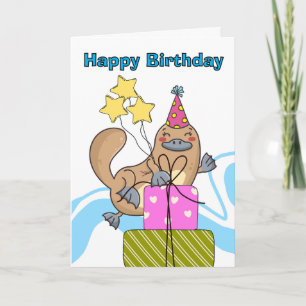 Tarjeta Fiesta Cute Funny Birthday Platypus