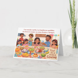 Tarjeta Fiesta de Acción de Gracias- Familia Hispana