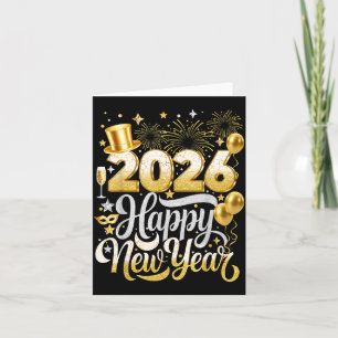 Tarjeta Fiesta de Año Nuevo 2026 Nye Divertida Familia Coo