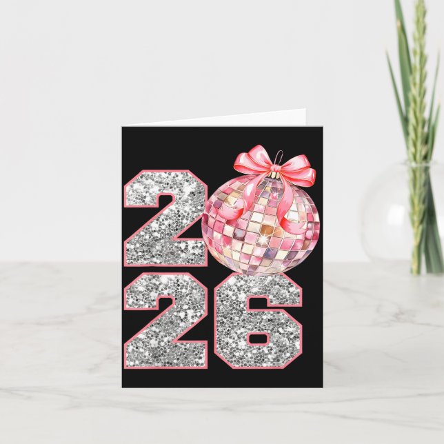 Tarjeta Fiesta de Año Nuevo Coquette 2026 Familia Mujeres  (Anverso)