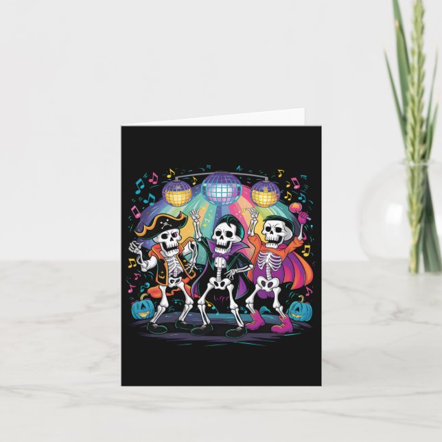 Tarjeta Fiesta de baile de esqueletos Celebración espeluzn (Anverso)