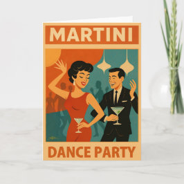 Tarjeta Fiesta de Baile Martini de Época Media