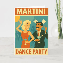Tarjeta Fiesta de Baile Martini de Época Moderna