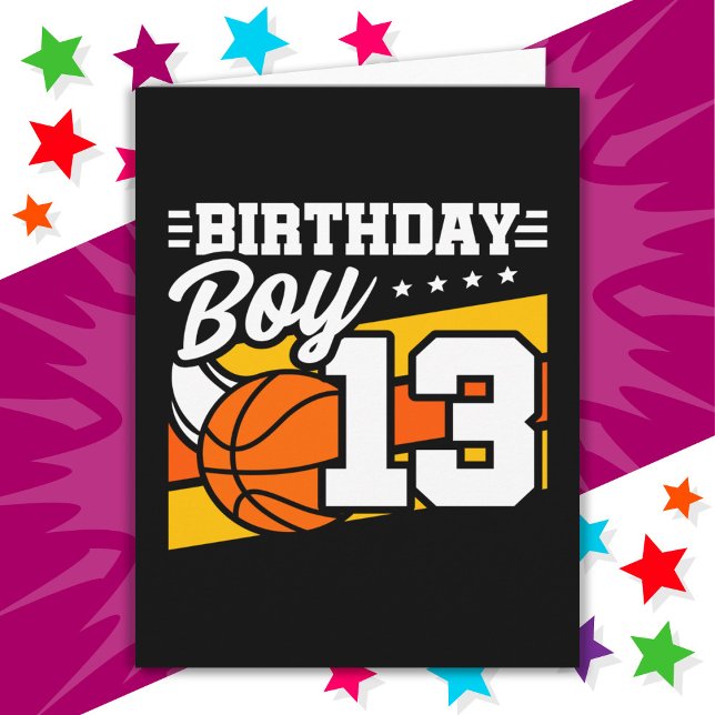 Tarjeta fiesta de baloncesto de 13 años 13º cumpleaños (Subido por el creador)