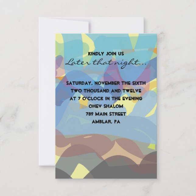 Tarjeta Fiesta de Bat Mitzvah de bar TORAH PINTADO (Anverso)