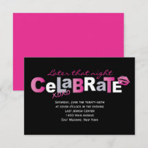 Tarjeta Fiesta de Bat Mitzvah de Bat Pink Hot Bat