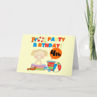 Tarjeta Fiesta de billar 4ª camisetas de cumpleaños y rega