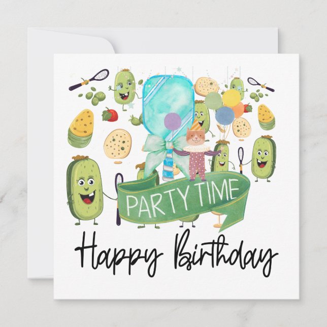 Tarjeta Fiesta de bolas de pólvora Cumpleaños (Anverso)