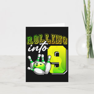 Tarjeta Fiesta de boliche acudiendo a los Chicas de cumple