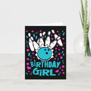 Tarjeta Fiesta de boliche Cute Chica de cumpleaños niños p