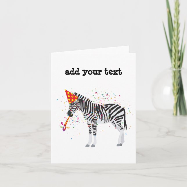 Tarjeta Fiesta de cebra - Animales en una fiesta (Anverso)