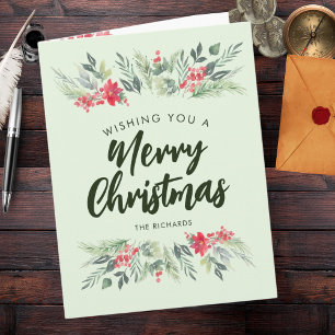 Tarjeta Fiesta de cena de Navidades con temática de follaj