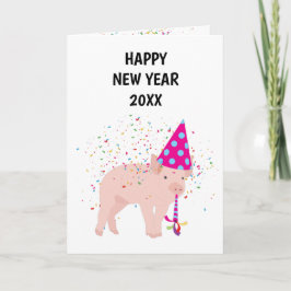 Tarjeta Fiesta de cerdos - Vacaciones de animales en Año N