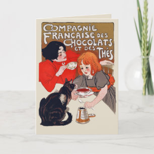 Tarjeta Fiesta de Chocolate Francés Arte Steinlen