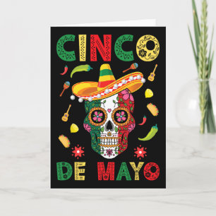 Tarjeta Fiesta de Cinco De Mayo Calavera de Azúcar Fiesta