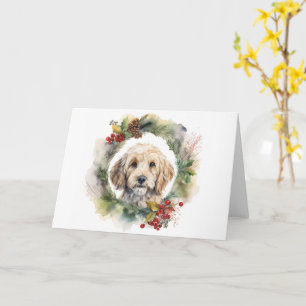 Tarjeta Fiesta de Corona de Navidad de Cockapoo Perro Fest
