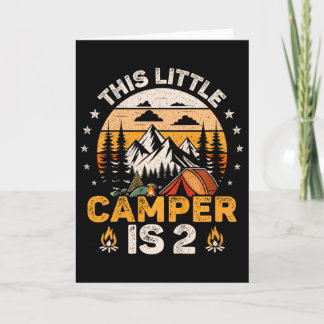 Tarjeta Fiesta de cumpleaños 2 años en el camping para niñ