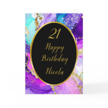 Fiesta de cumpleaños Blue, Purple y Gold Ink