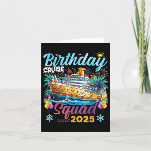Tarjeta Fiesta de cumpleaños coincidente con el crucero de