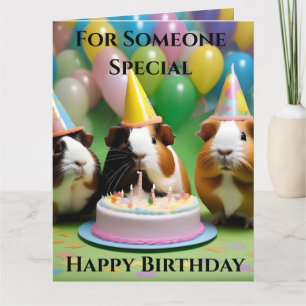 Tarjeta Fiesta de cumpleaños con cerdos de Guinea Fiesta,