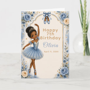 Tarjeta Fiesta de cumpleaños de bailarina azul
