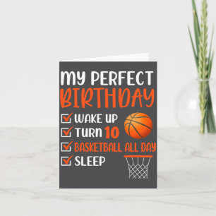 Tarjeta Fiesta de Cumpleaños de Baloncesto de 10 Años Cump