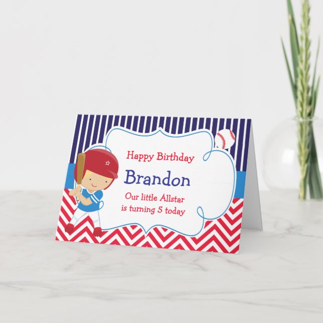 Tarjeta Fiesta de cumpleaños de beisbol Cute Blonde Boy (Anverso)