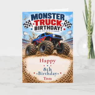 Tarjeta Fiesta de Cumpleaños de Camión Monstruo