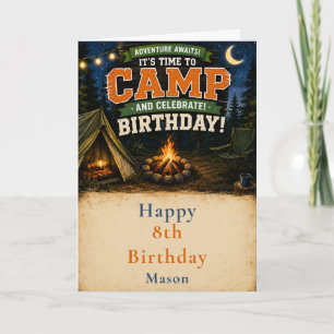 Tarjeta Fiesta de cumpleaños de camping
