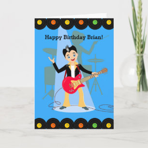 Tarjeta Fiesta de cumpleaños de chico estrella de rock