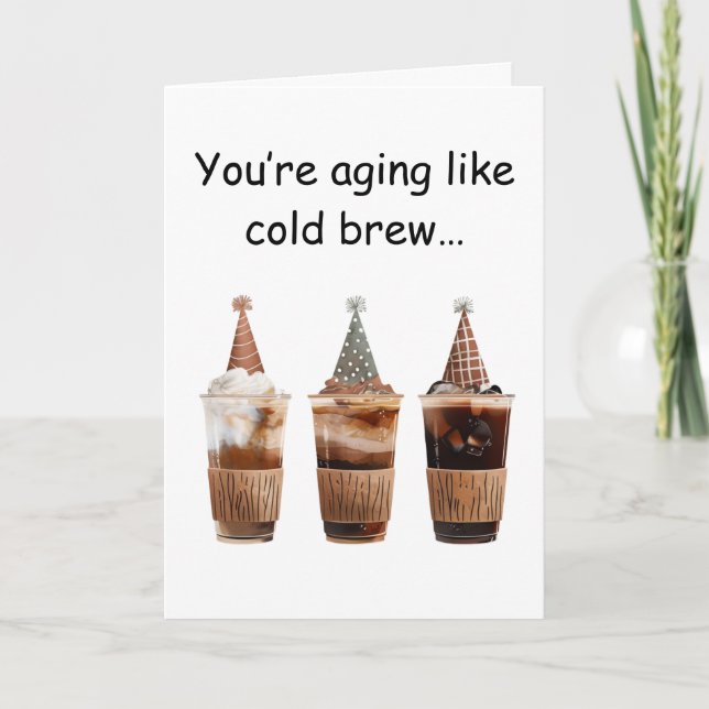 Tarjeta Fiesta de Cumpleaños de Cold Brew Café Vibraciones (Anverso)