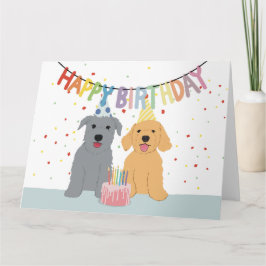 Tarjeta Fiesta de cumpleaños de dos perros