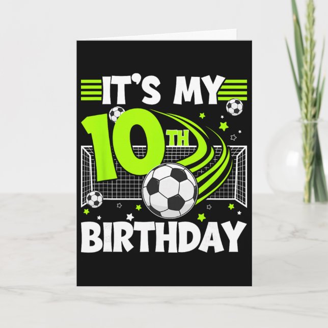Tarjeta Fiesta de cumpleaños de fútbol 10 años Cumpleaños  (Anverso)