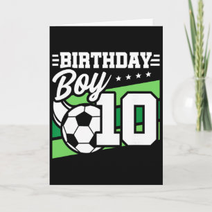 Tarjeta Fiesta de Cumpleaños de Fútbol - Niño de 10 Años -