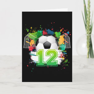 Tarjeta Fiesta de cumpleaños de fútbol número 12 para un j