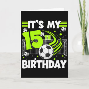 Tarjeta Fiesta de cumpleaños de fútbol número 15 para un j