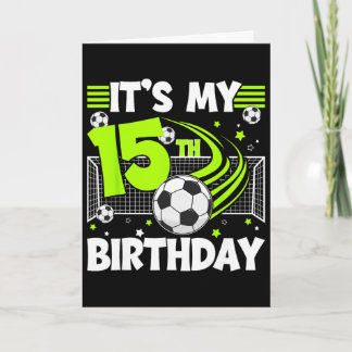 Tarjeta Fiesta de cumpleaños de fútbol número 15 para un j